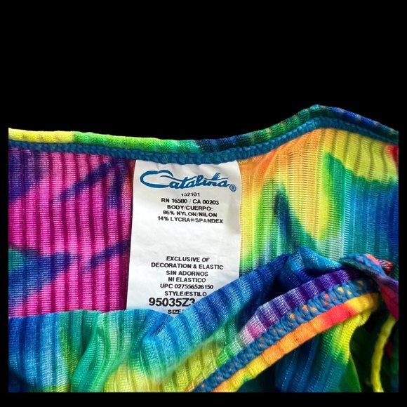 Vintage Catalina Tye Dye Floral Print Beach Swim Cover Up Kids L - Picture 2 of 6